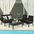 thumbnail image 2 of Gymax Set Of 8 Outdoor Patio Rattan Furniture Set Cushioned Sofa Coffee Table Garden Deck, 2 of 10