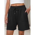 thumbnail image 4 of Women Sweat Shorts Casual Summer Loose Athletic Short Drawstring Waist Lounge Running Shorts with Pockets Black S, 4 of 7