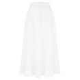 thumbnail image 4 of QATAINLAV Womens Tiered Flowy Pleated Maxi Skirts Casual High Waisted Drawstring A Line Long Skirt Beach Vacation Clothes, White, S, Birthday Gifts, 4 of 8