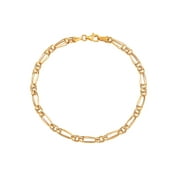 Brilliance Fine Jewelry 10K Yellow Gold Polished Alternating Oval and Round Links Bracelet, 7.5