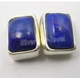 thumbnail image 2 of SilverStarJewel 925 Solid Silver Sparkling Lapis Lazuli Lightweight Studs Earrings Pair 0.8 CM, 2 of 3