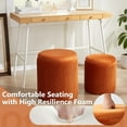 thumbnail image 4 of Round  with Storage Set of 2,Vanity Stool with Storage for Bedroom, Ottoman Coffee Table,Small Velvet Foot Stool for Living Room, Orange, 4 of 14