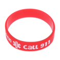 thumbnail image 2 of FELTECHELECTR 4 pulseras de silicona con advertencia médica para niños, pulseras decorativas de PVC, anillos de mano., 2 of 5
