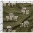 thumbnail image 2 of Soimoi Animals Printed, Japan Crepe SatinFabric, by The Yard 54 Inch Wide, Decorative Sewing Fabric for Dresses Kimonos Gowns, Olive Green, 2 of 5