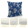 thumbnail image 4 of COMIO Nautical Coastal Outdoor Throw Pillows Cover Ocean Beach Sea Marine Life Starfish Seashell Conch Scallop Coral Crab Pillow Cover Pillow Cover for Couch Navy Blue(Beach), 4 of 5
