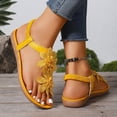 thumbnail image 5 of Dakaela Sandals for Women Flat Dressy Summer Flower Sandal with Ankle Strap Arch Support Comfortable Casual Walking Flats Shoes (9.5,Yellow), 5 of 8