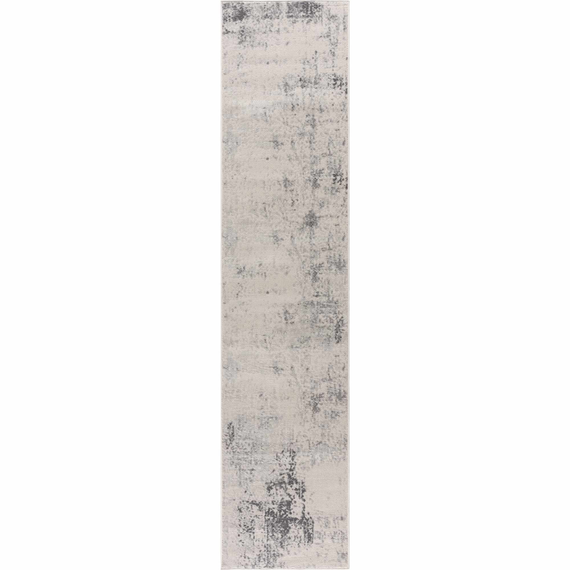 Hauteloom Tigris Collection Hayal Transitional Modern Farmhouse Hallway, Entryway, Kitchen Runner Rug - Contemporary Distressed - Boho Abstract - Ivory, Beige, Gray - 2'7" x 7'3"