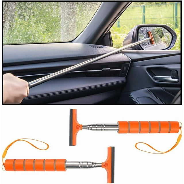 Yazoeia 2PCS Car Side Mirror Squeegee, Retractable Auto Rearview Mirror Wiper, All-Purpose Window Squeegee for Cleaning Shower Glass Door, Vehicle Accessories Universal for SUV Truck CJC912-116391