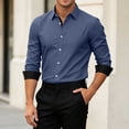 thumbnail image 4 of Jovrlynd Men's Dress Shirts Long Sleeve Button Down Collared Casual Business Office Shirts, S-2XL, 4 of 7