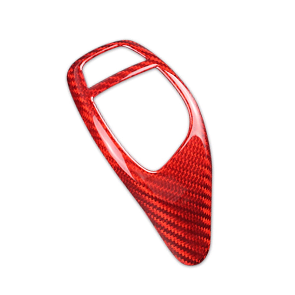 NS Car Carbon Fiber Shift Knob Protector Gear Cover Gear Shifter Lever Trim for 1 Series F20 F21 / 3 Series F30 F31 2012-UP, 5 Series F10 F11 F07 2010-2016, For X5 F15 X6 F16 2008-2018, Red