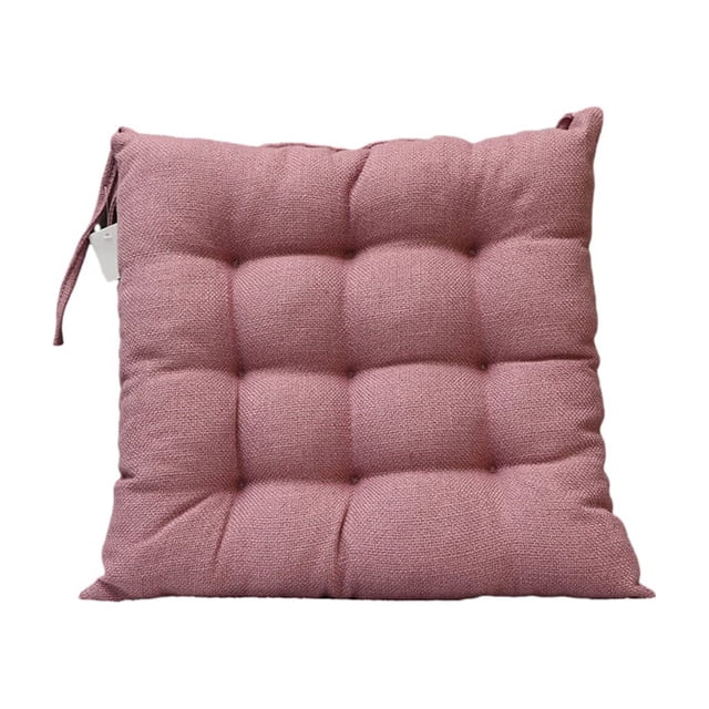 Toystoory Cojín de asiento de lino Reemplazo cuadrado Verano PP Algodón Color sólido Indecolorable Hogar Oficina Sofá Cojín Accesorios Decoración del hogar Rosa