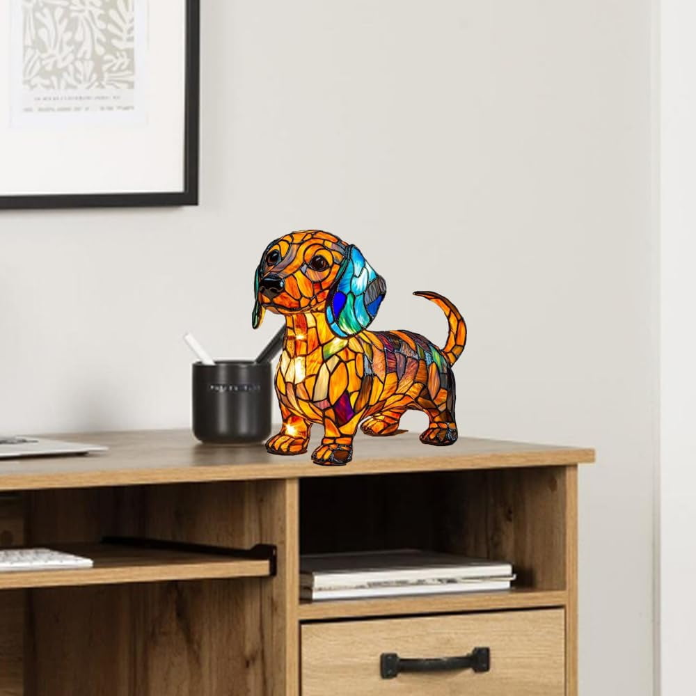 KUKIDSVO Dachshund Night Light, Dog Series Art Night Light, 5.1 inch Small Cute Pet Dog Theme LED Table Lamp for Pets Lovers, Kids