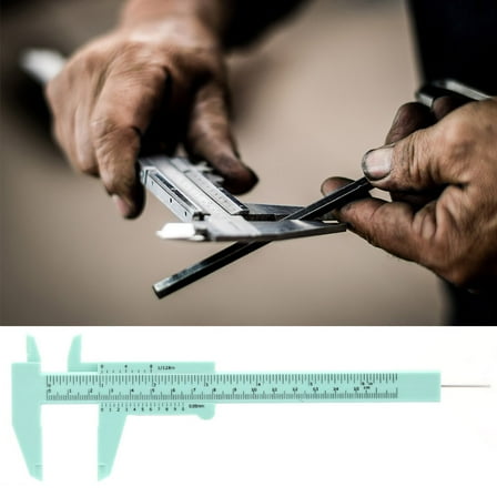 150mm High Accuracy Plastic Double Rule Scale Vernier Caliper Measuring Tool 0.5mm(Green)