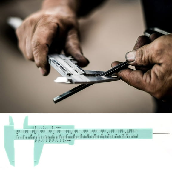 150mm High Accuracy Plastic Double Rule Scale Vernier Caliper Measuring Tool 0.5mm(Green)