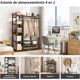 thumbnail image 4 of Closet para Ropa, Closet Armables para Ropa con 8 Compartimentos de Almacenamiento, Perchero de Bambú con Estantes, Adecuado para Dormitorio y Vestidor (Marrón), 4 of 4