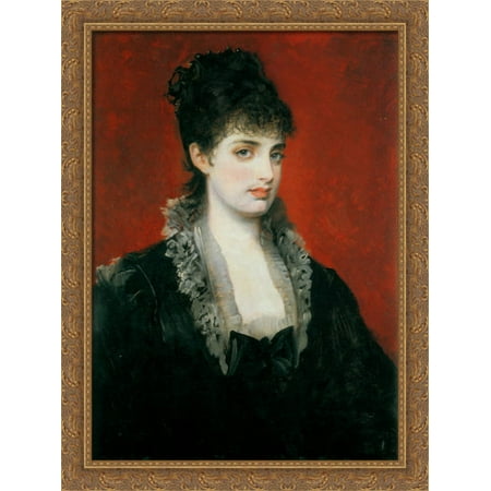 Anna von Waldberg 28x38 Large Gold Ornate Wood Framed Canvas Art by Hans Makart