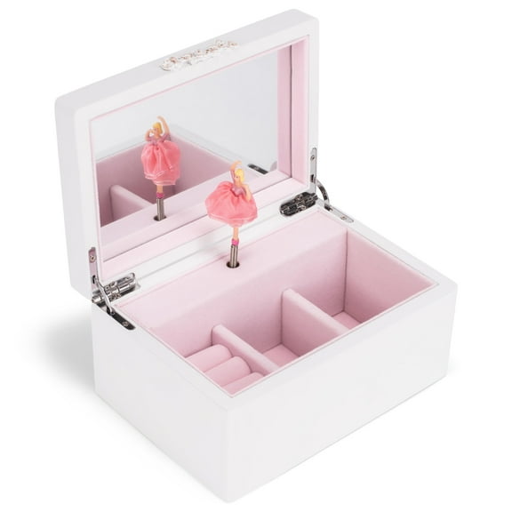 Cottage Garden Ballerina Gold Tone 7 inch Wood Musical Jewelry Box Plays Tune Dance of the Sugar Plum Fairy