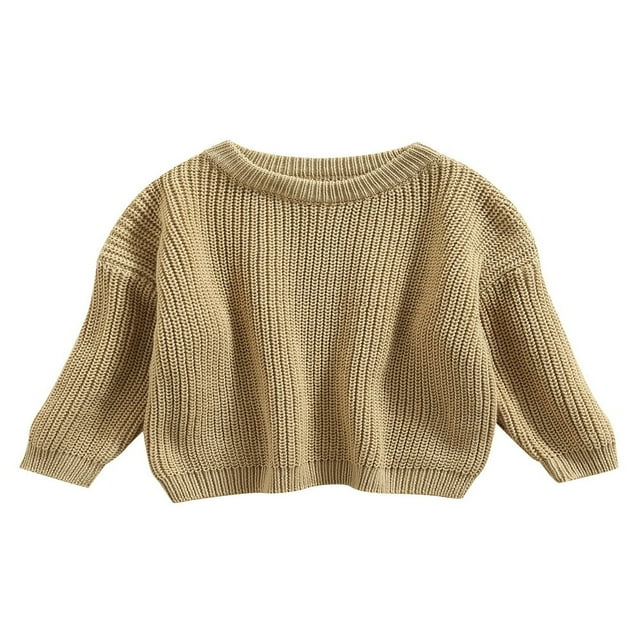 EIMELI Toddler Baby Kid Girl Boy Sweaters Warm Long Sleeve Knitted Tops Pullover Candy Color Fall Spring Clothes