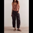 thumbnail image 4 of Pantalones Vaqueros Holgados de Tiro Bajo para Mujer, Informales, con Cintura Elástica y Bolsillos. Negro M, 4 of 8