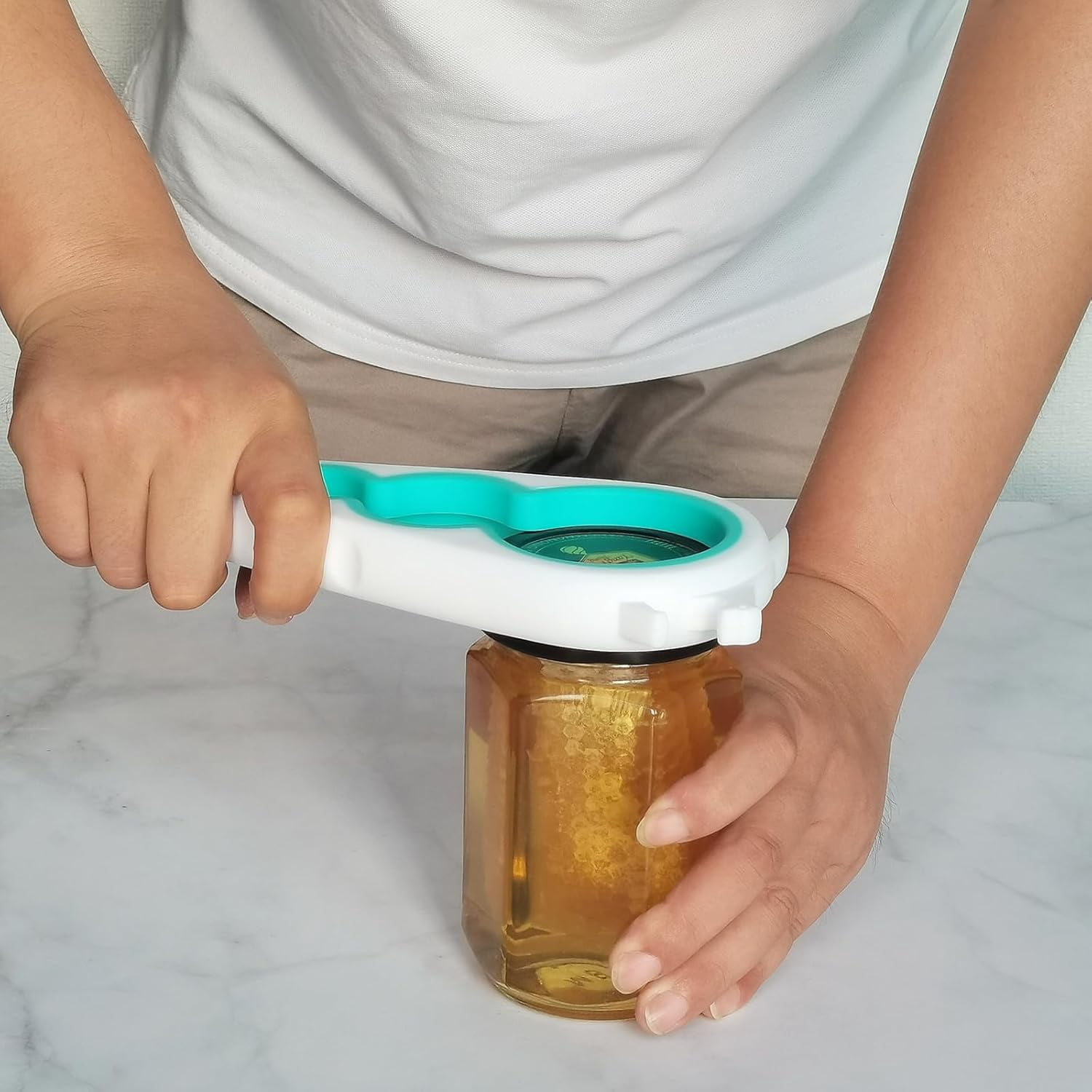 3 Pcs Multi-Function Jar Opener Set, 5 in 1 Can Bottle Opener for Weak Hands Elderly Arthritis, Kitchen Tool with Non-Slip Rubber Jar Gripper Pad