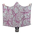 thumbnail image 1 of HATIART Purple Pattern Hooded Blanket Wearable Blanket Comfortable Hooded Throw Wrap 56x80 inch, 1 of 3