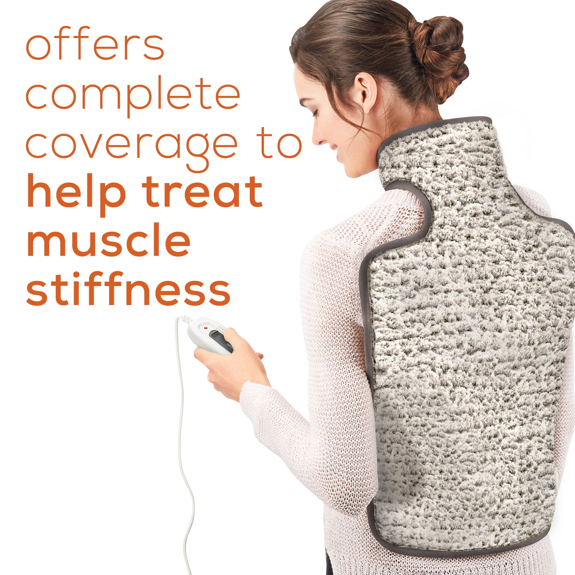 Beurer UHP53N Lux Back and Neck Heating Pad, Soft Microplush Electric Heating Pad for Neck and Back with Auto Shut Off, Heating Pad for Back Pain Relief with Adjustable Straps