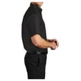 thumbnail image 3 of Mens Short Sleeve Easy Care Cotton/Polyester Shirt Black/ Light Stone X-Large, 3 of 6