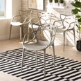 thumbnail image 3 of Baxton Studio Landry Ensemble de Chaises Empilables en Plastique Fini Beige 4 Pcs, 3 of 6