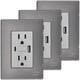 thumbnail image 2 of Enchufe Doble Inoxium1X1U1BSilver 3Pzas USB A/USB C/Contacto Duplex 110/125-250VCA 15A 50/60Hz 5VDC 3A Plateado Acero I, 2 of 4