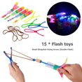 thumbnail image 2 of 15pcs LED Light Luminous Flying Toy for Kids Holiday  Big Slingshot Blue, 2 of 10