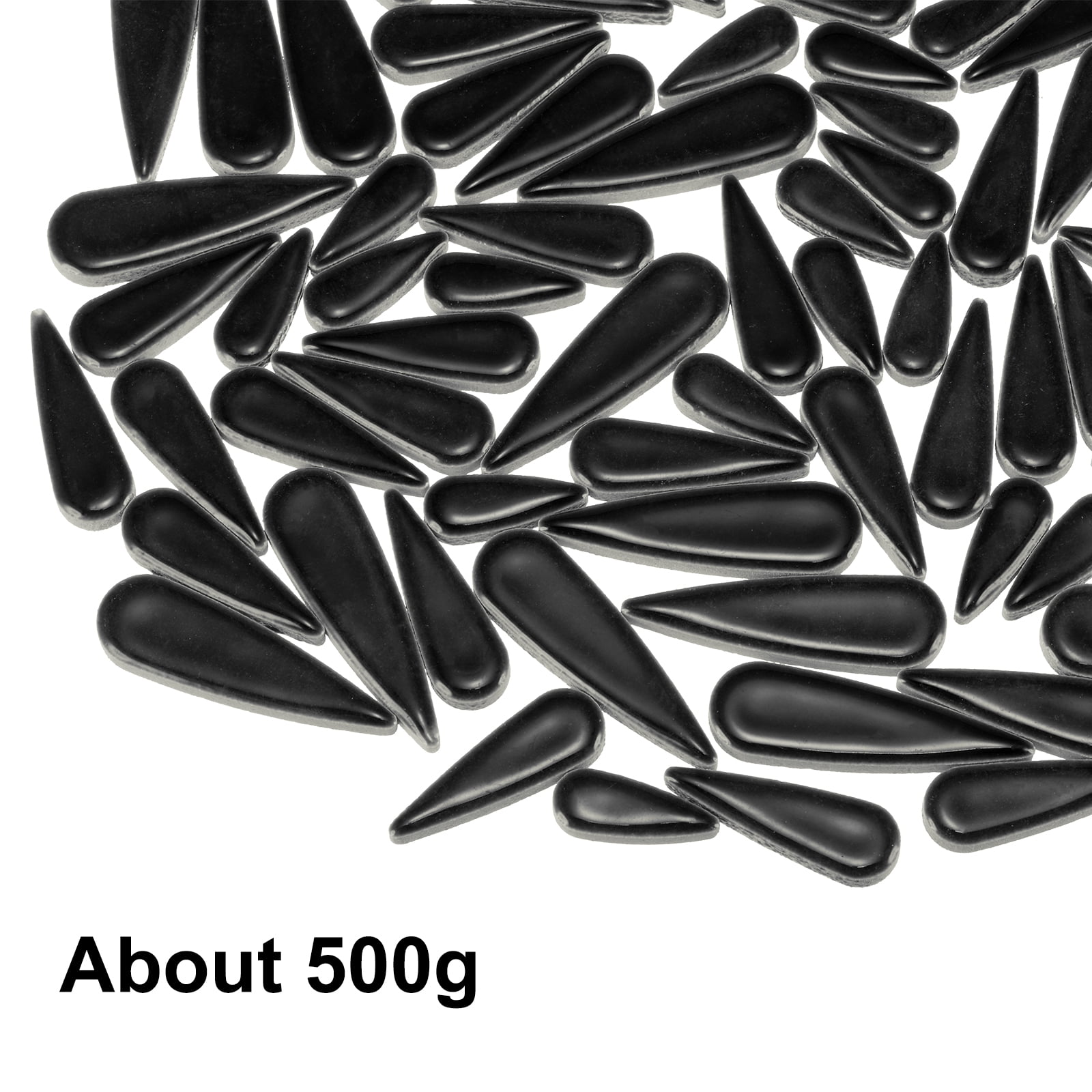 Uxcell 4mm Ceramic Mosaic Tile Teardrop Flower Leaf Tile Mosaic Block for Christmas Birthdays 1 Pack Black