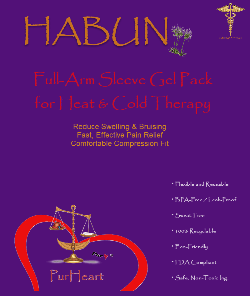 HABUN - Full Arm Sleeve Gel Pack 'In Style' - Heat and Cold Therapy - Ideal for Post Surgeries, Dialysis Post Procedure, Arthritis, Liposuction, and In Between Therapy. Color :Ocean Blue with Glitter