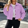 thumbnail image 5 of Maean Women's Corduroy Button down Crop Jackets Fall Dressy Casual Collared Long Sleeve Jacket Outerwear, 5 of 7