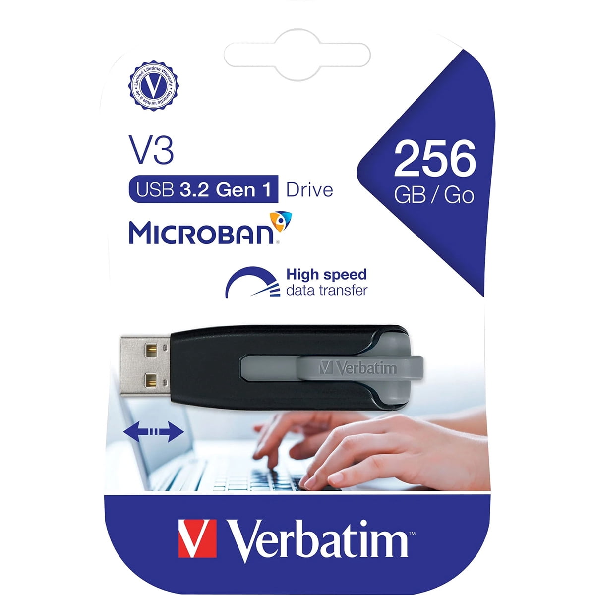 256GB Store 'n' Go&reg; V3 USB 3.2 Gen 1 Flash Drive - Gray - 256GB - Gray