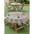 thumbnail image 5 of Outdoor Tablecloth with Umbrella Hole Zipper Beige Black Striped Round Tablecloth 60" Waterproof Outside Table Cloth Abstract Modern Art Irregular Stripe Patio Table Cover Tablecloths for Picnic, 5 of 8