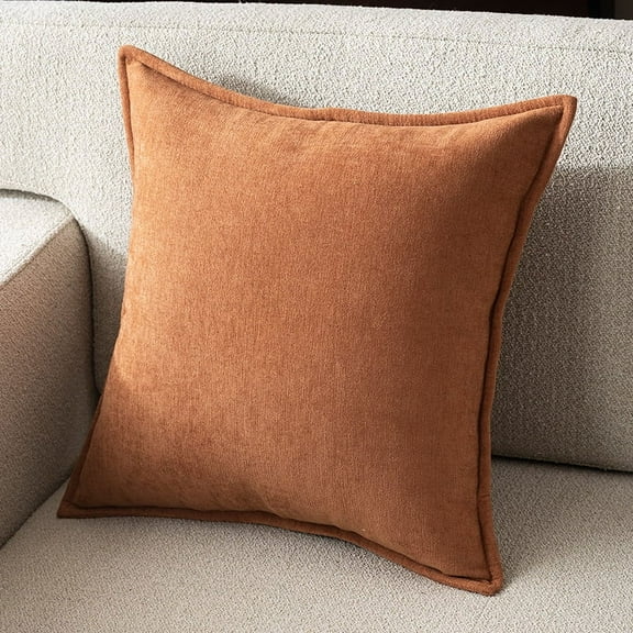 XmhyTop 1 Pack Small Square Throw Pillow, 50*50CM Khaki Chenille Pillow with PP Cotton Filling, Fresh Accent to Brighten Home Decor