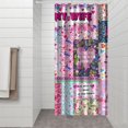 thumbnail image 3 of Small Stall Narrow Shower Curtain 36"W x 72"L – Tropical Bohemian Leaves, Mid-Century Abstract Boho Botanical Bathroom Decor, Vintage Floral Palm Leaf Pattern, Rustic Tribal Folk Style, 3 of 5