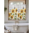 thumbnail image 4 of Yellow Sunflowers Living Room Curtains 2 Panel, Vintage Country Flowers Butterfly Wood Board Cafe Window Treatment, Farmhouse Bedroom Bathroom Kitchen Curtains Drapes 104"x54", 4 of 6