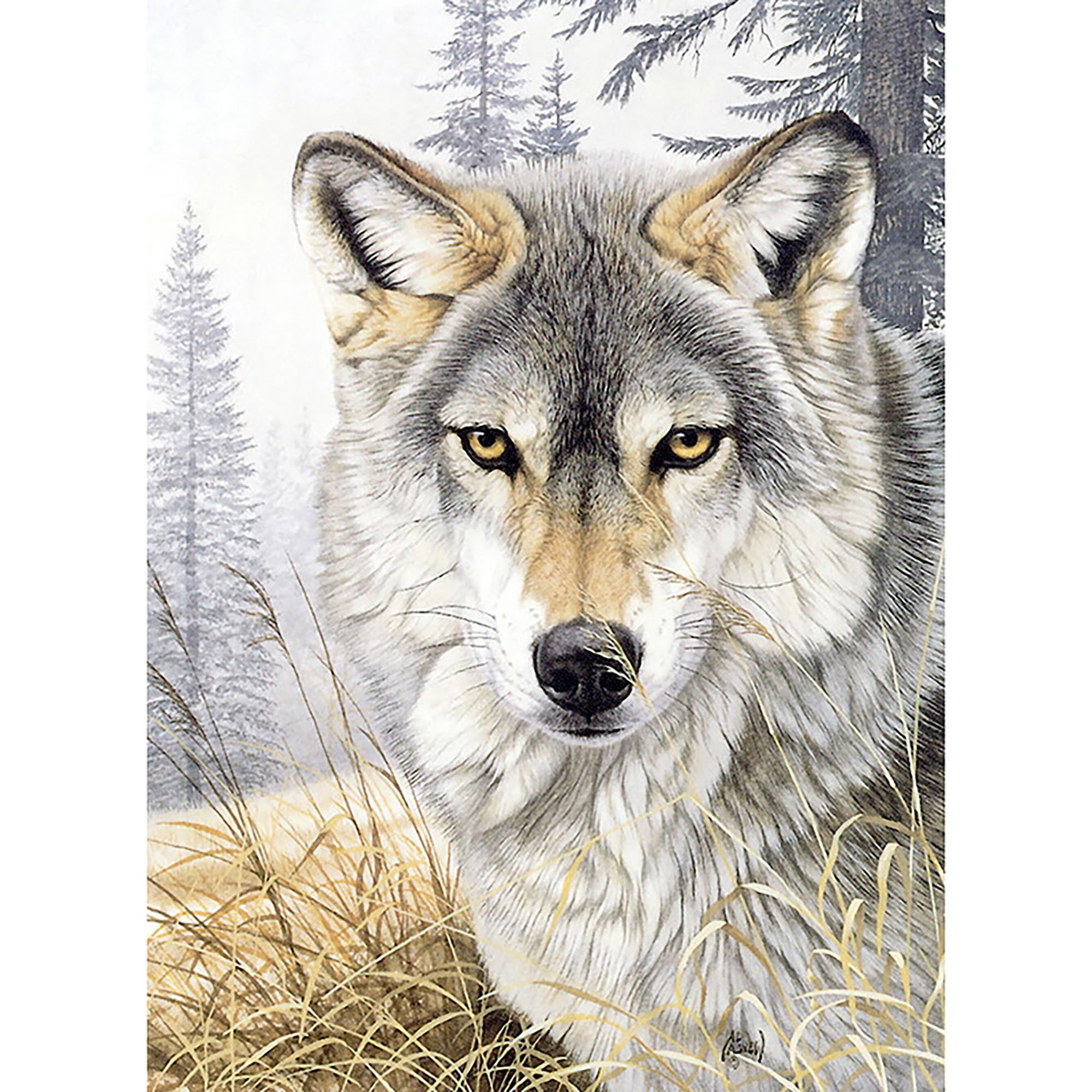 Night Cross Decor Diamond Drill Painting 5D DIY Xmas Full Stitch Wolf Embroidery