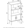 thumbnail image 2 of Homestock Mid Century Style Accent Cabinet With Wood Legs, Fits In Your Space, Sturdy On Flat Surface, 2 Tall Shelving And A Storage Cabinet-Finish:French Oak Gray, 2 of 7