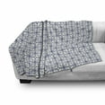 thumbnail image 3 of Antique Oriental Soft Flannel Fleece Throw Blanket, Folkloric Pattern of Flower and Leaf Motifs Damask Effects, Cozy Plush for Indoor and Outdoor Use, 70" x 90", Dark Blue and Off White, by Ambesonne, 3 of 6