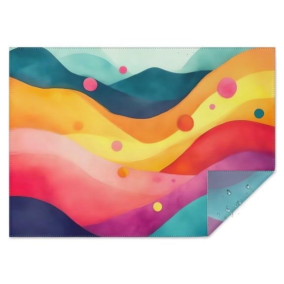 Colorful Tie Dye Mountain Pattern Rectangle Tablecloth 60"x84",Waterproof Polyester Rectangle Table Cloth, Wipeable Spillproof Polyester Tablecloth for Dining, Camping, Indoor and Outdoor