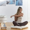 thumbnail image 2 of Klear Vu Gripper Non-Slip Floor Cushions for Adults, Extra Thick Square Meditation Pillow, Ideal for Yoga, Seating or Lounging, 21"x21", 1 Count, Ivory, 2 of 6