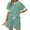 Mint Green, variant on Oversized 2 Piece Set for Womens Summer Color Block Short Sleeve Tops Matching Shorts Lounge Sets