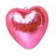 thumbnail image 4 of Colgante con forma de bola de discoteca en forma de corazón y cristal espejado, con cadena decorativa y colgante flexible. Rosa, 4 of 9