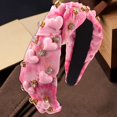 thumbnail image 3 of Biezeib Women Valentine's Day Knotted Headband, Jeweled Embellished Heart Wide Hair Band Accessories Hair Hoop Gifts, 3 of 6