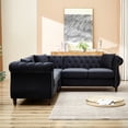 thumbnail image 2 of Oversized L-shaped Sectional Couch, 83.5-inch 5 With 3 Pillows. Modern Streamline Look For Living Room, Bedroom, Apartment. Strong Wood Frame , Corner Couch Pillows Apartment, Office, Design,, 2 of 5