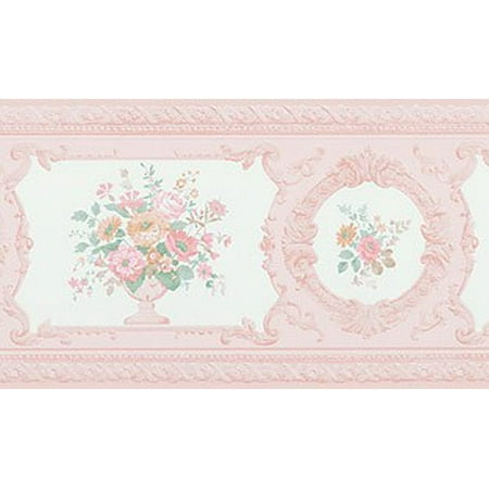 Victorian Christmas Scenes Wallpaper 879057 Peachy Pink Satin Victorian Floral Wallpaper Border FDB02007 979b02007 ()