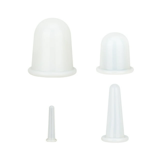 Graflsoa Transparent Silicone Facial Cupping Set for Skin Rejuvenation, 4-Piece Vacuum Therapy Kit for Enhanced Blood Flow and Anti-Aging