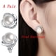 thumbnail image 2 of Fiudx Un Par de Pendientes de Perlas En Forma de Rosa para Mujer, Joyería, Regalo de Boda, 2 of 2